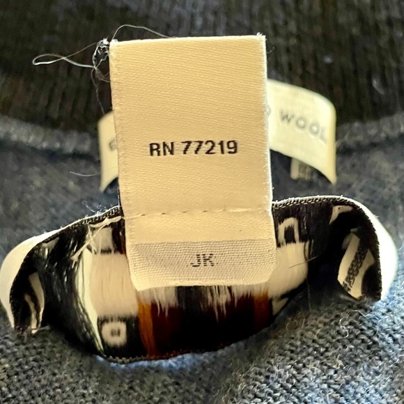 Joseph Abboud 100% extra fine merino wool Blue Quarter-Zip Pullover - Picture 5 of 7